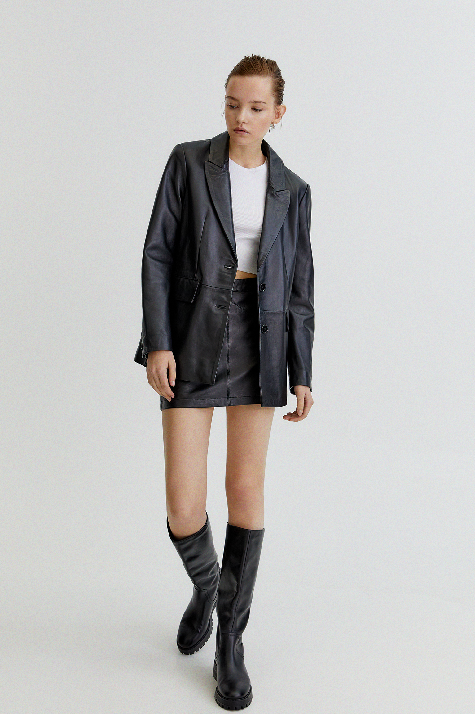 Blazer piel limited edition - PULL\u0026BEAR