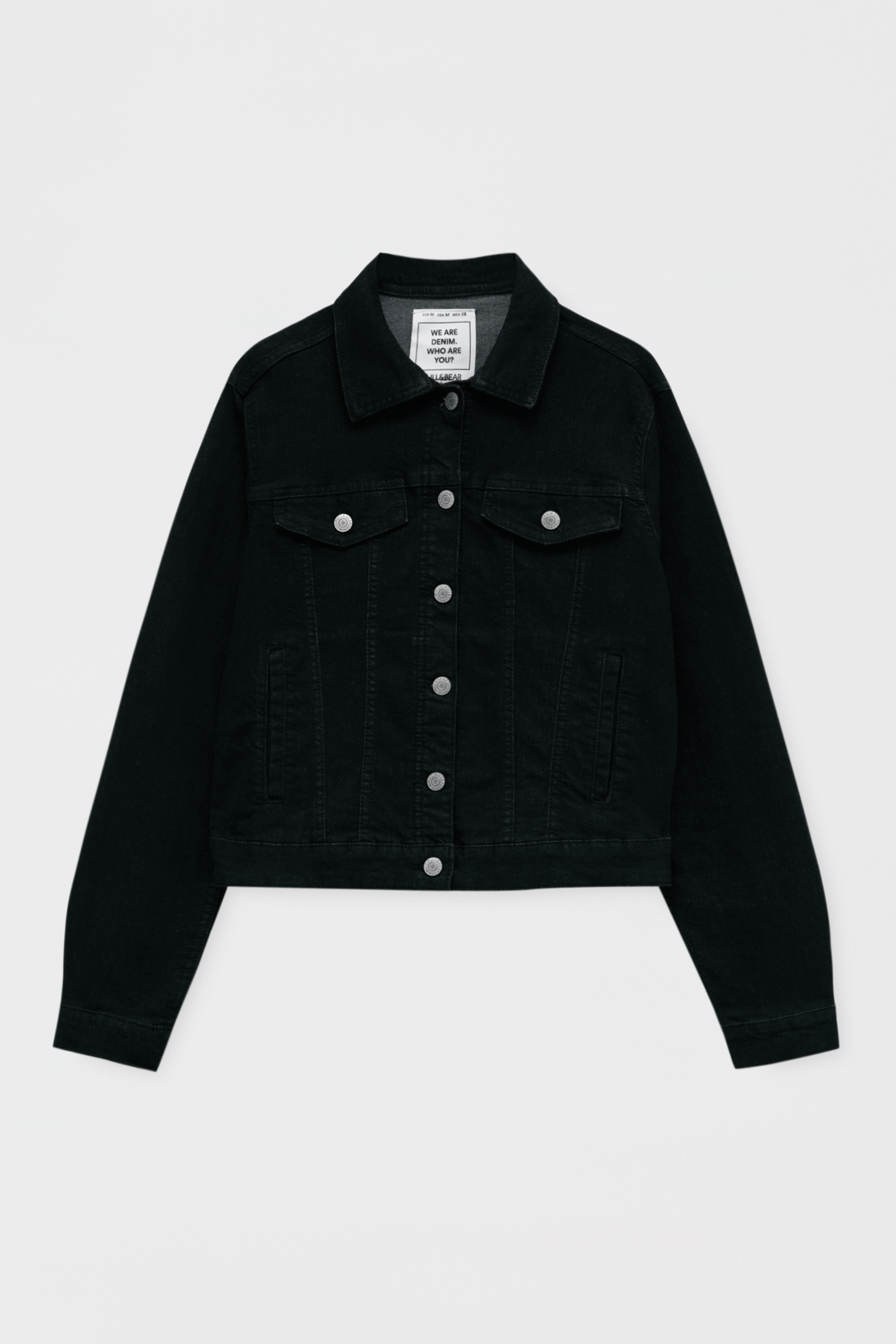 white fitted denim jacket