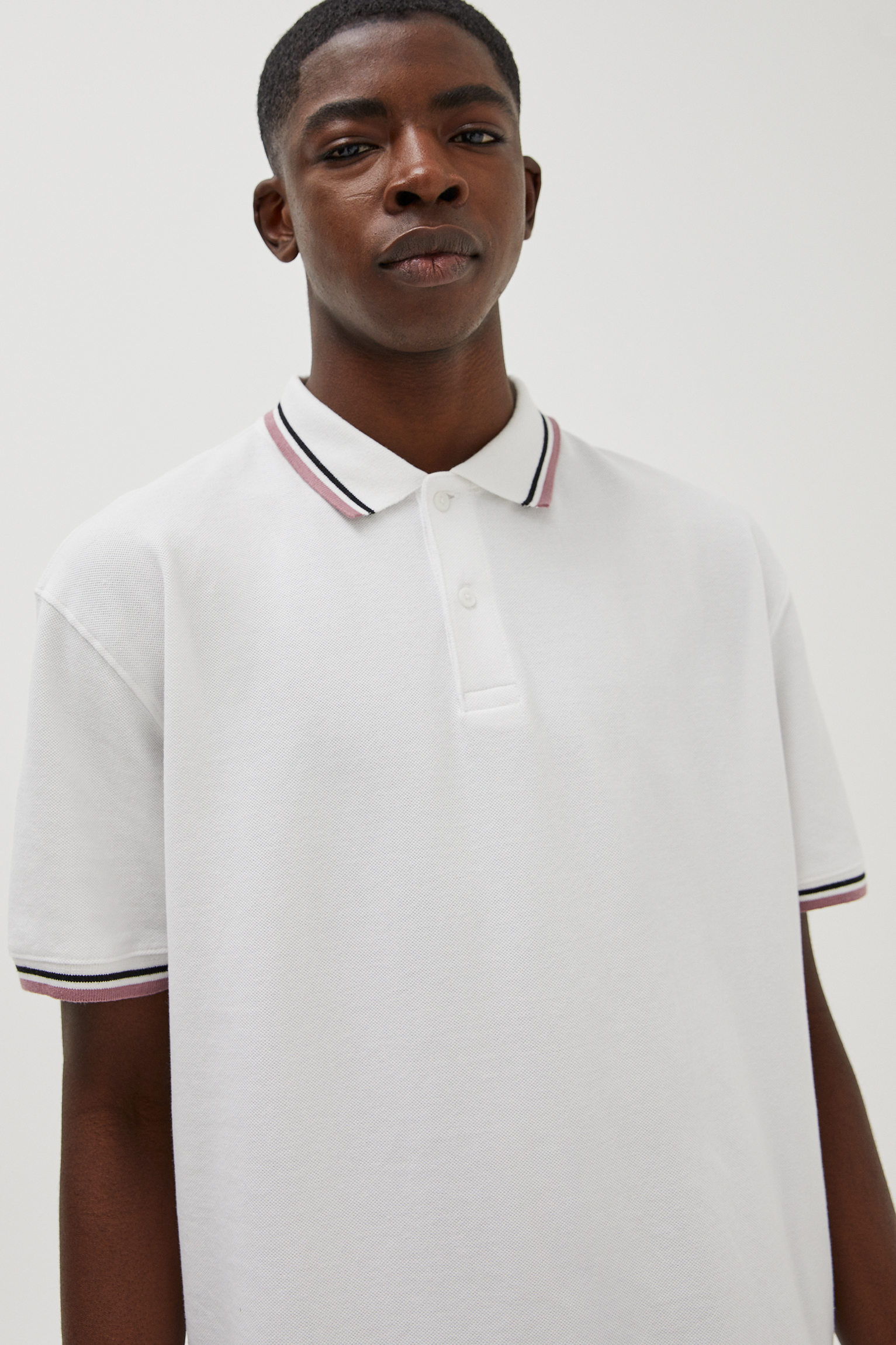 black short sleeve polo shirt