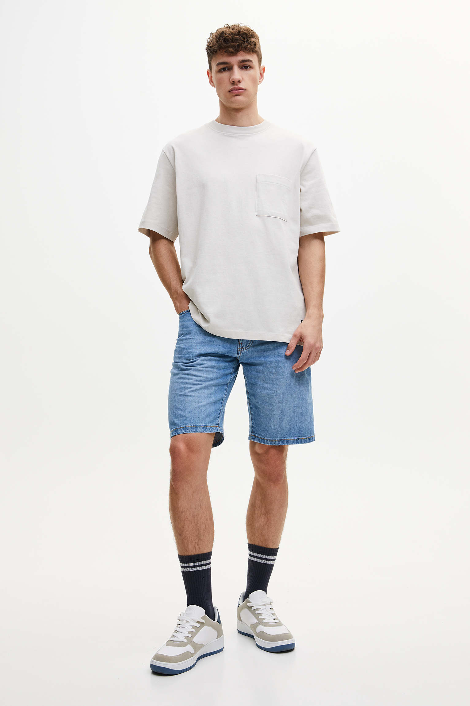 lightweight denim shorts