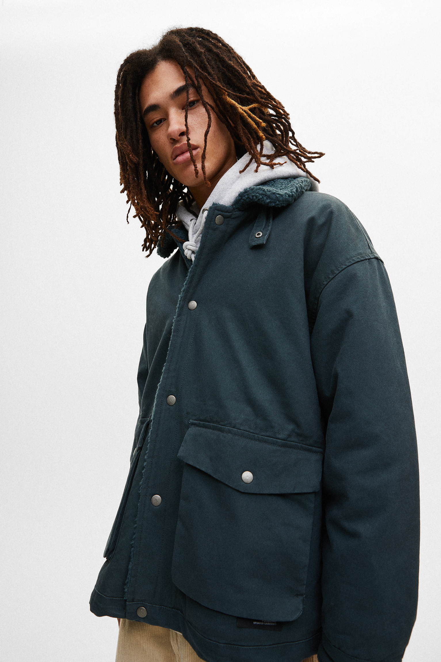 faux shearling utility jacket