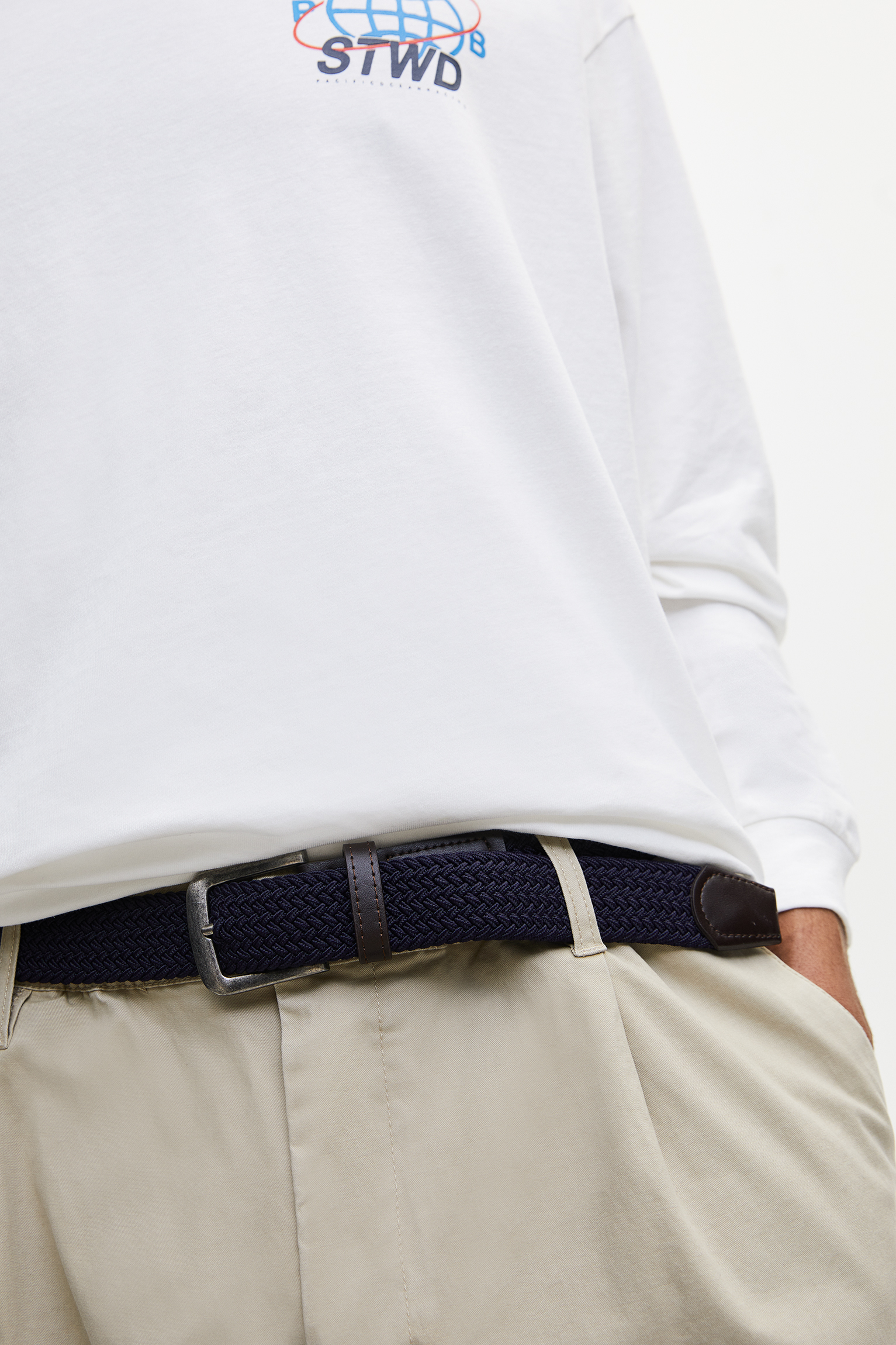 navy elastic belt
