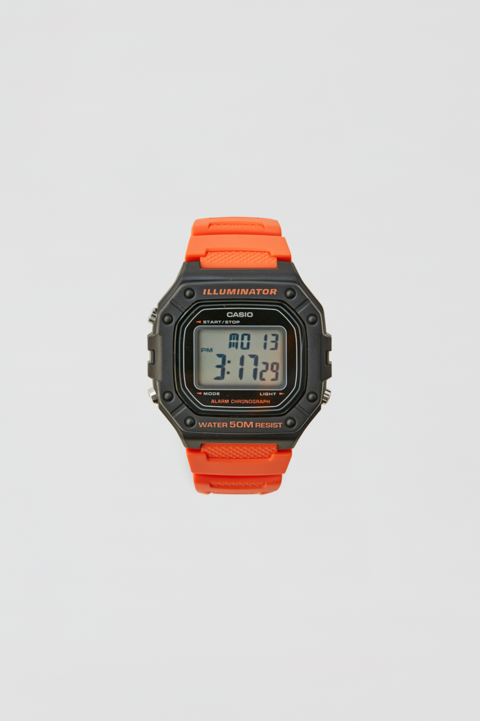 orange digital watch