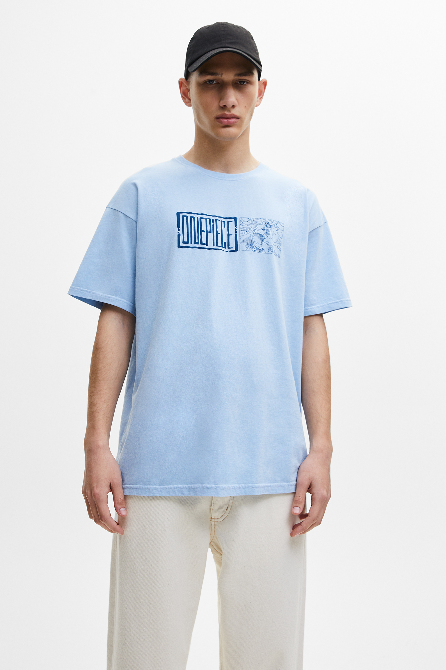 Camiseta One Piece azul - PULL\u0026BEAR