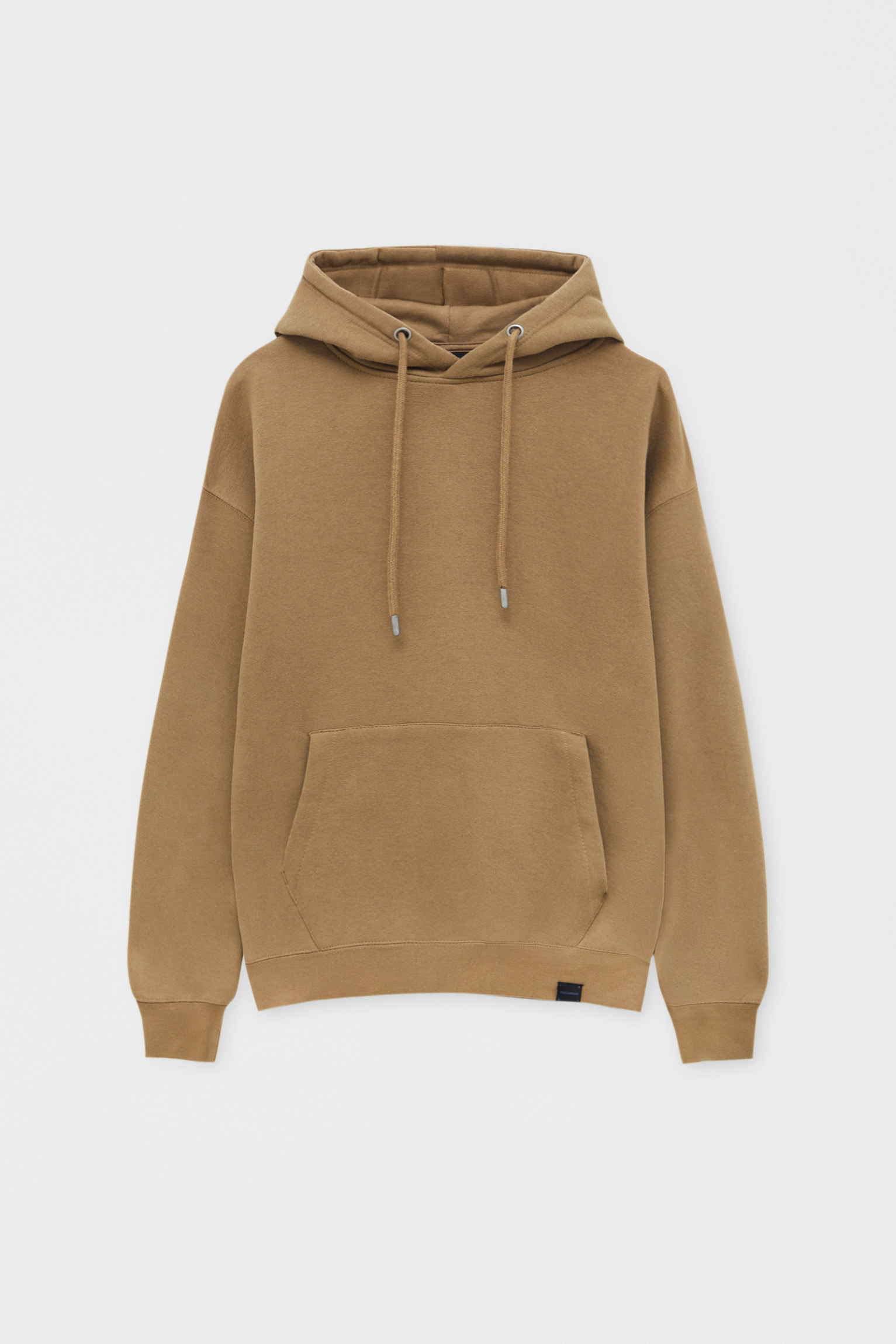 pull&bear jacket with half zip in khaki