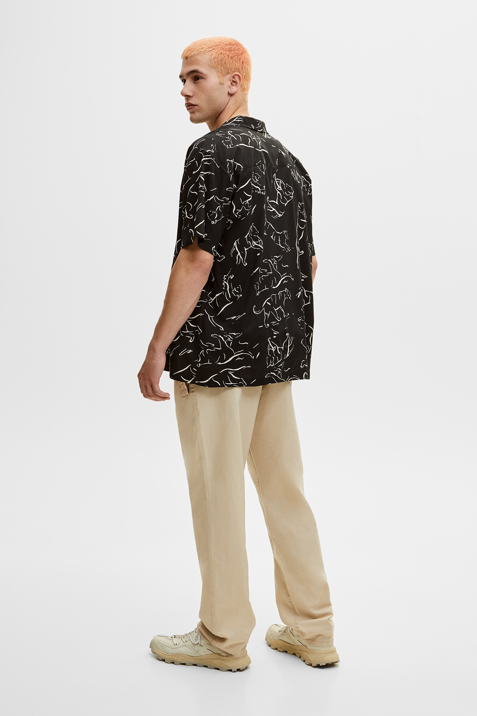 Pantalón jogger lino cordón - PULL\u0026BEAR