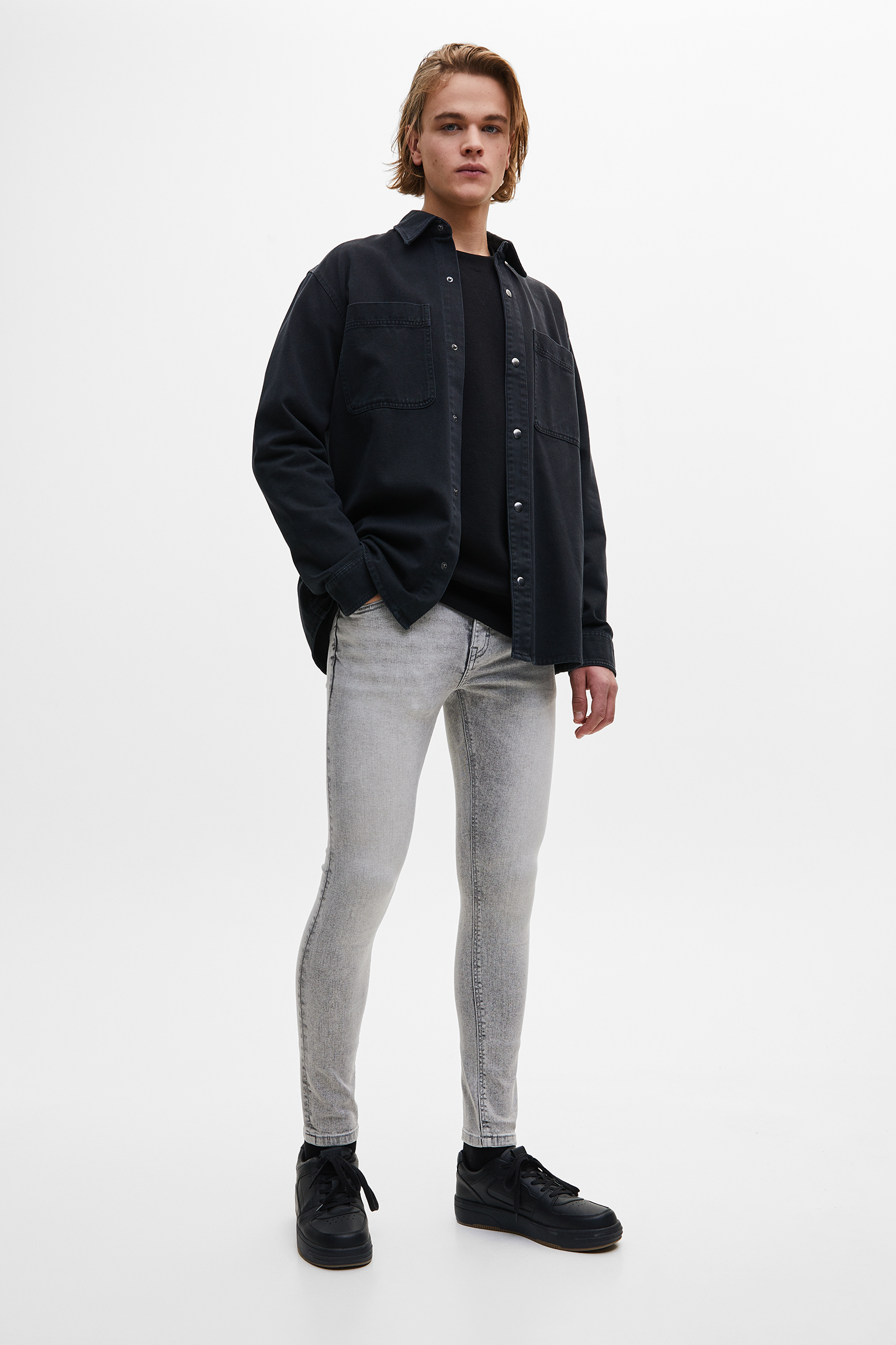 Jeans súper skinny fit grises - PULL\u0026BEAR
