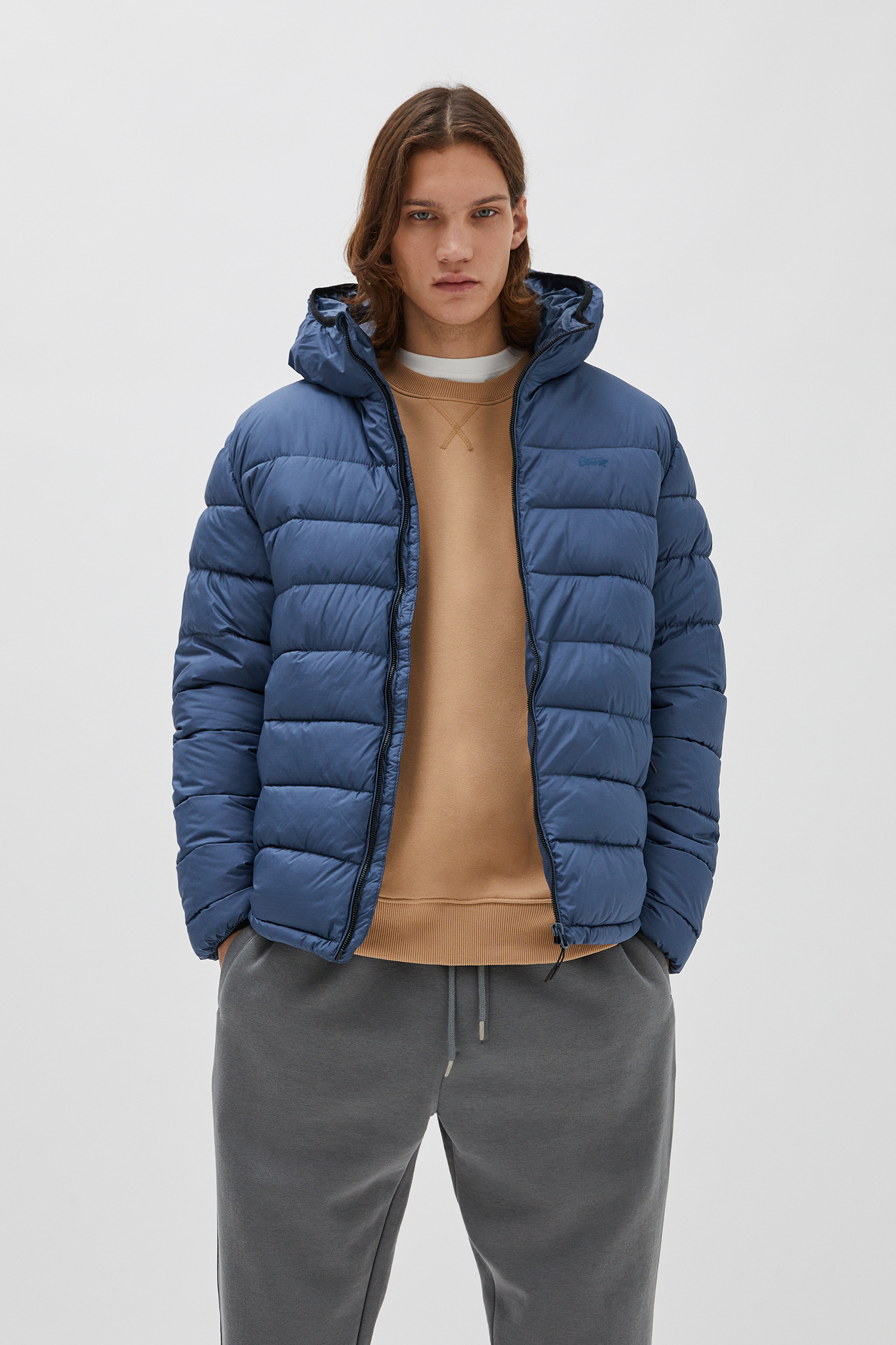 pull and bear blue puffer jacket