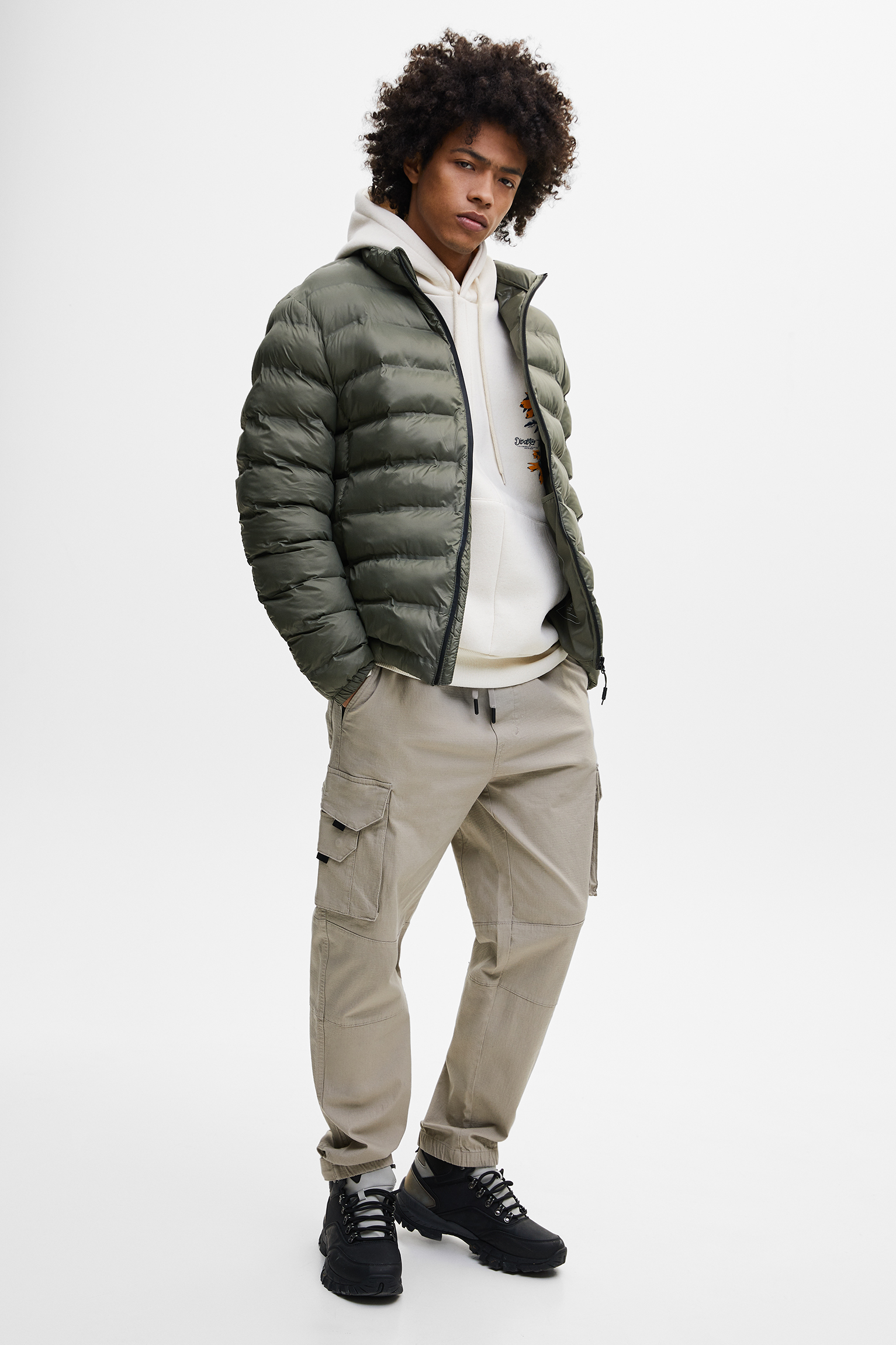 grey lightweight puffer jacket