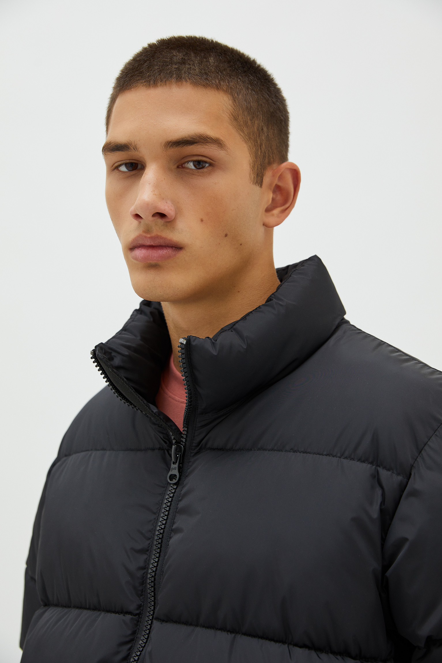 pull and bear high collar puffer jacket
