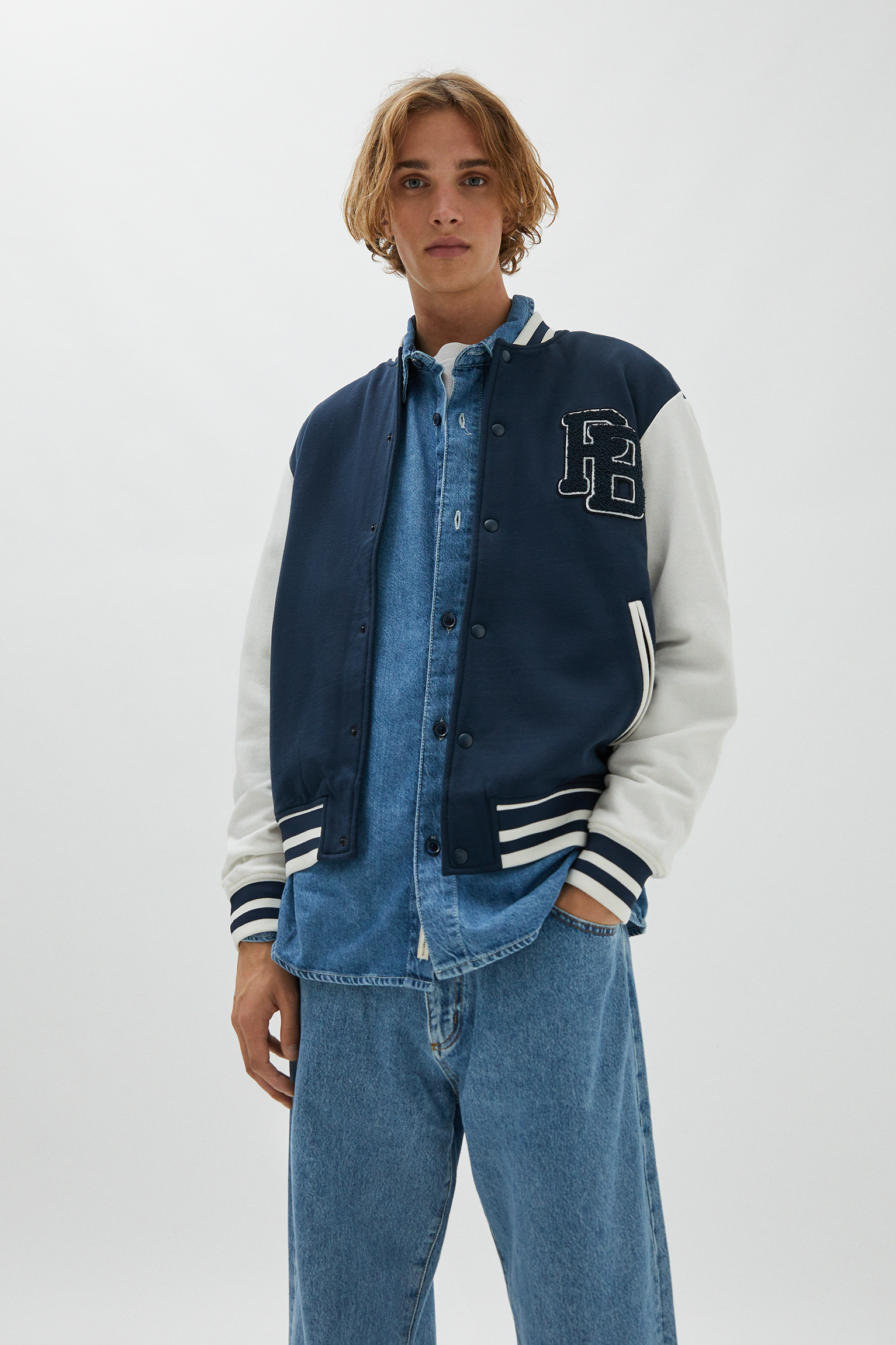 oversized denim jacket pull and bear