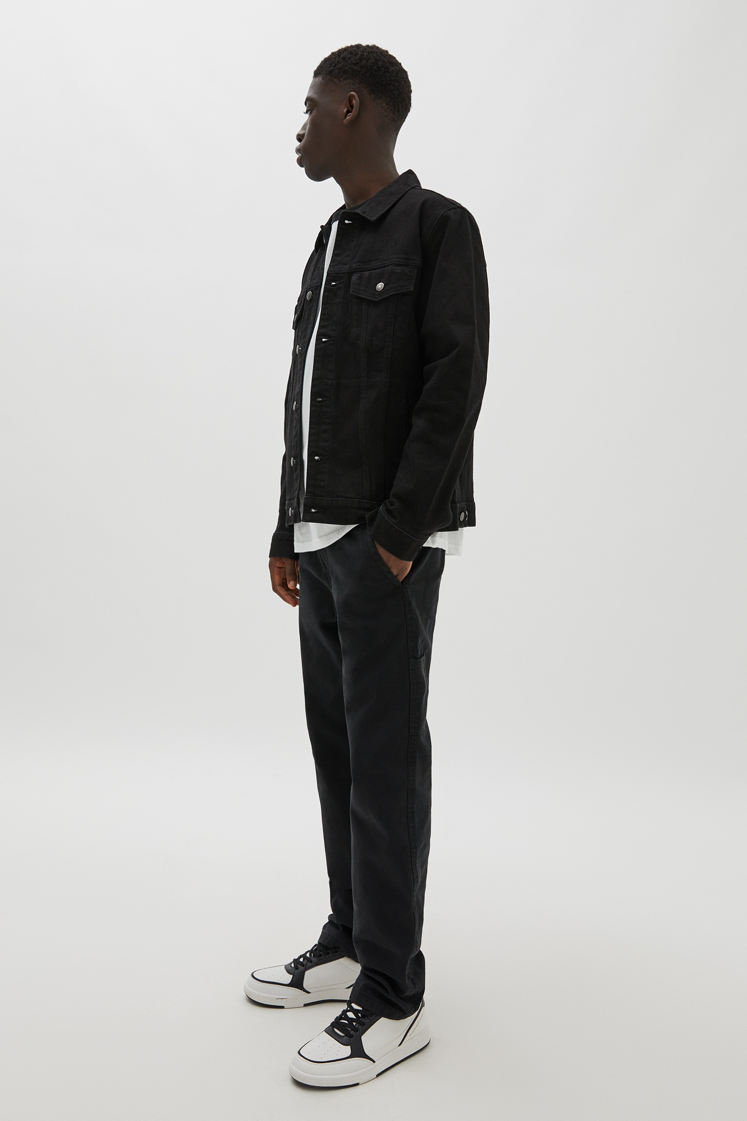 pull and bear black denim jacket