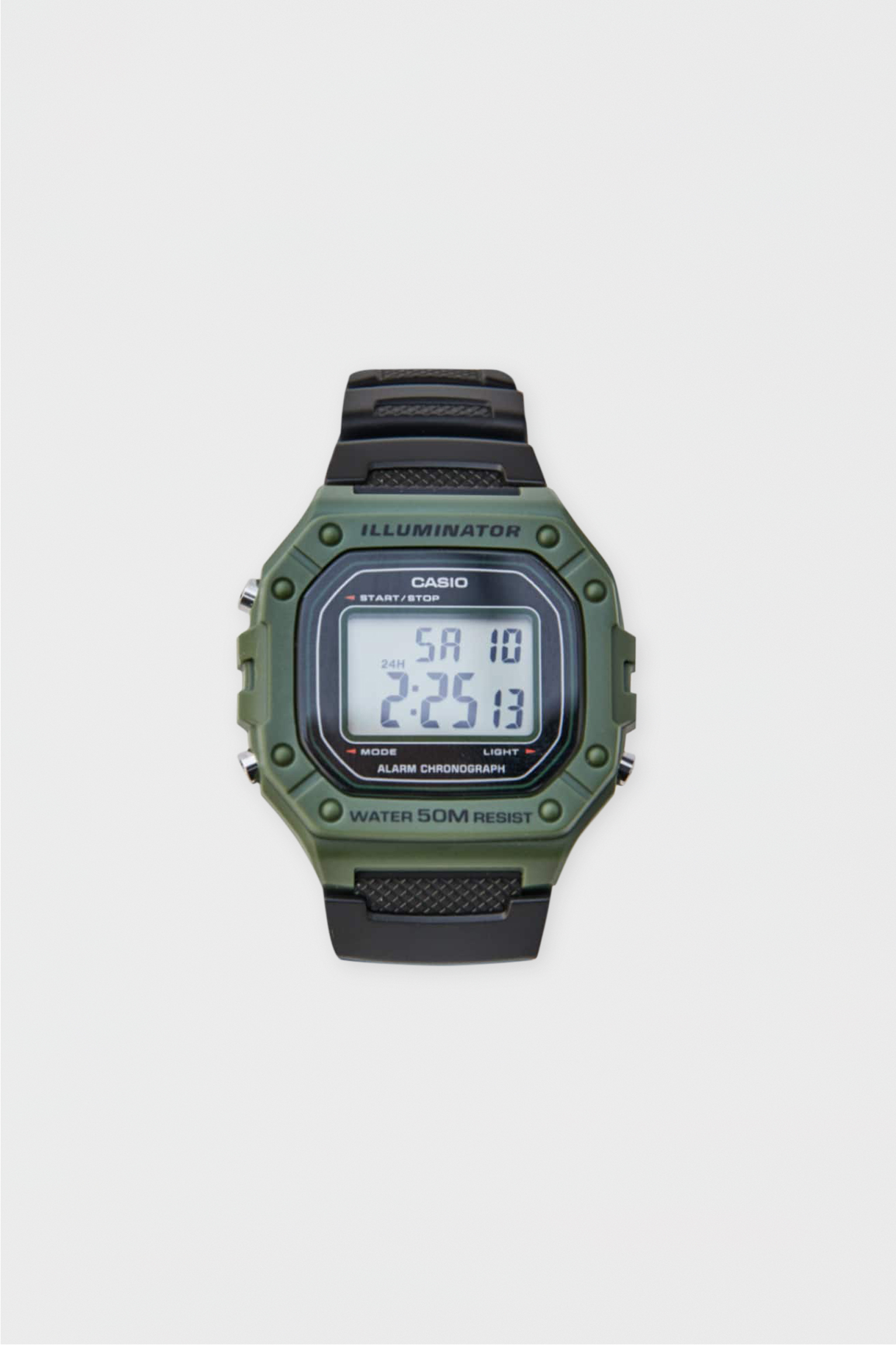 casio digital watch green