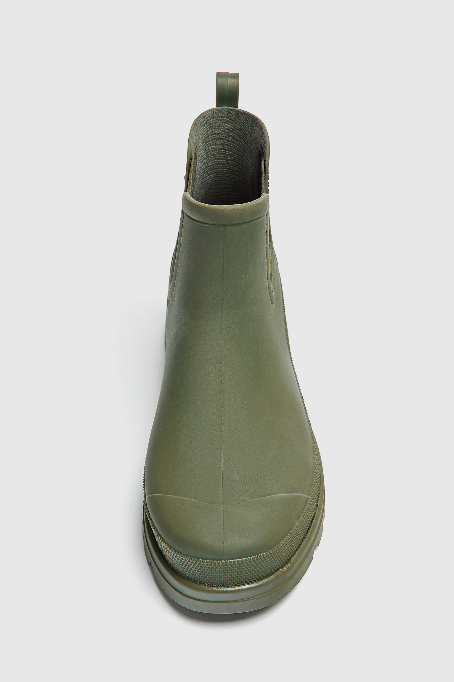 green flat ankle boots