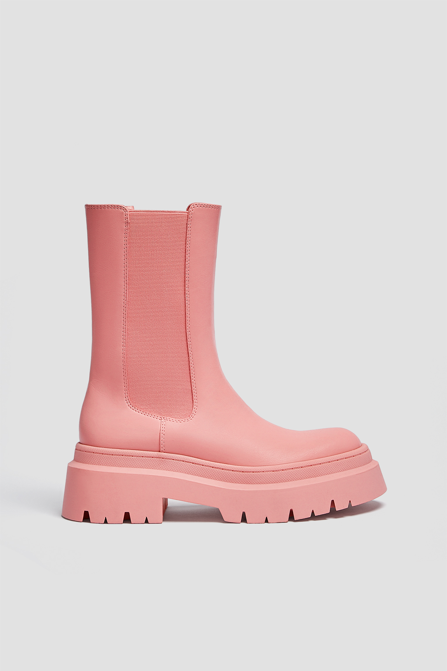 pink flat ankle boots