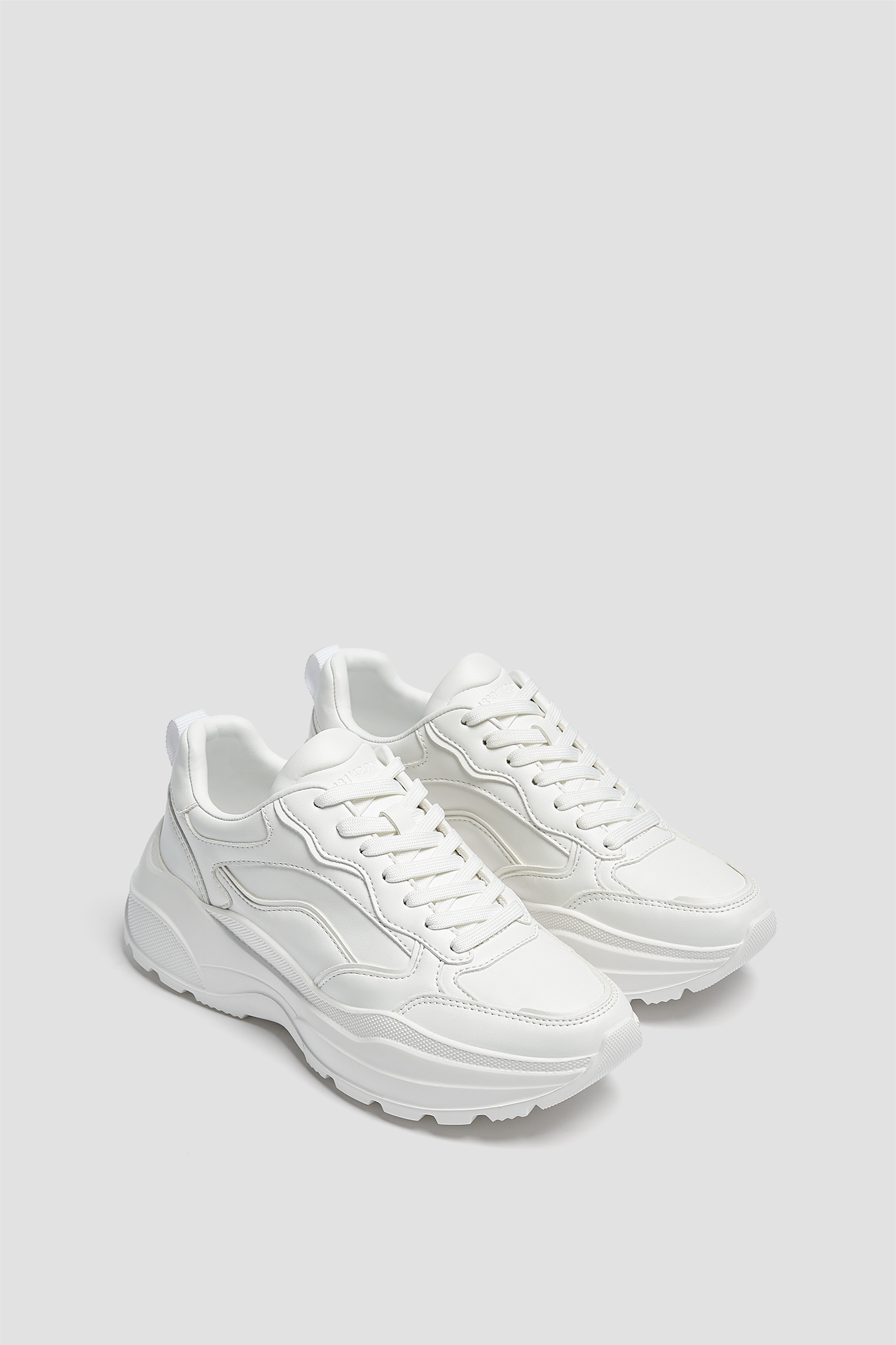 white thick sole sneakers