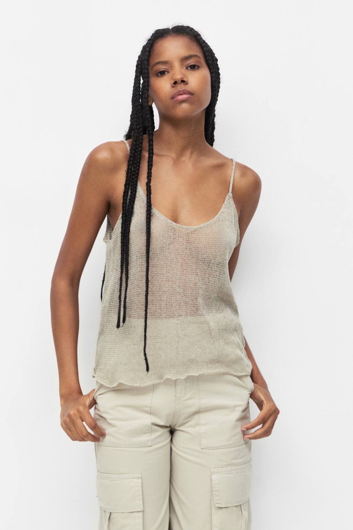 Strappy cutwork crop top - PULL&BEAR