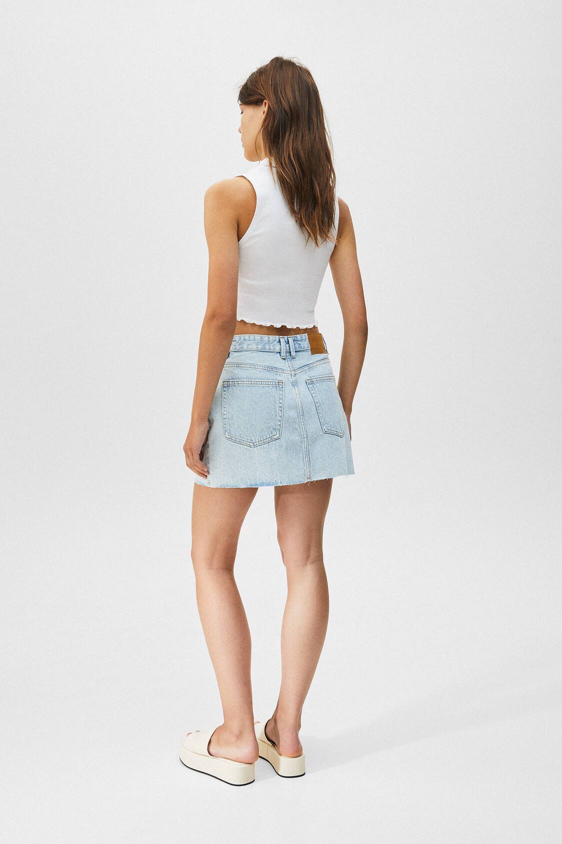 Pinstripe Leather Zip-Up Mini Skirt - Women - Ready-to-Wear