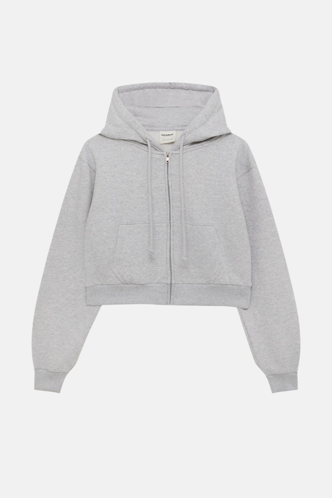 Cropped zip-up hoodie - pullu0026bear