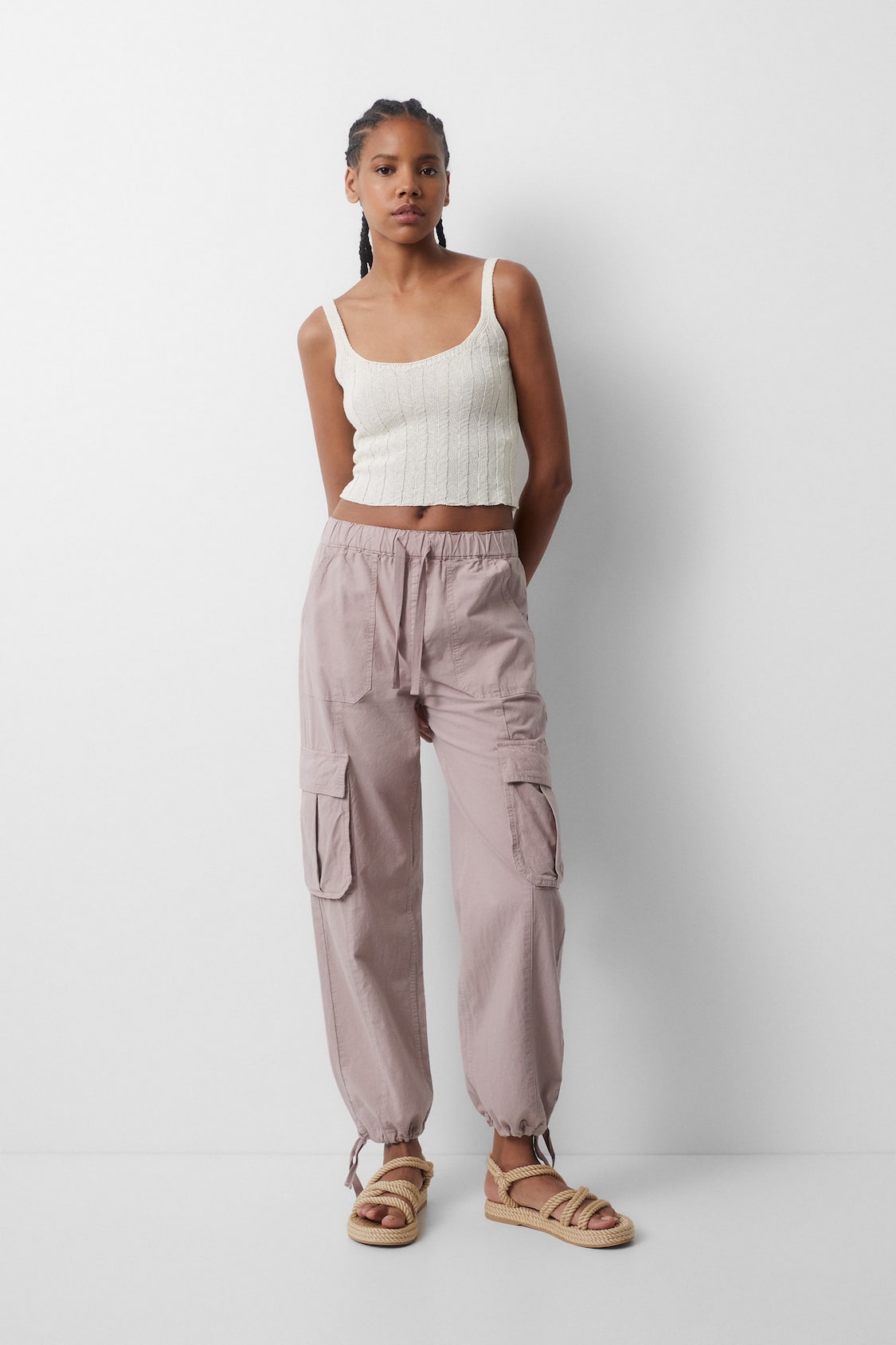 Bdg Sand Linen Multi-Pocket Cargo Pant in Beige at Urban Outfitters