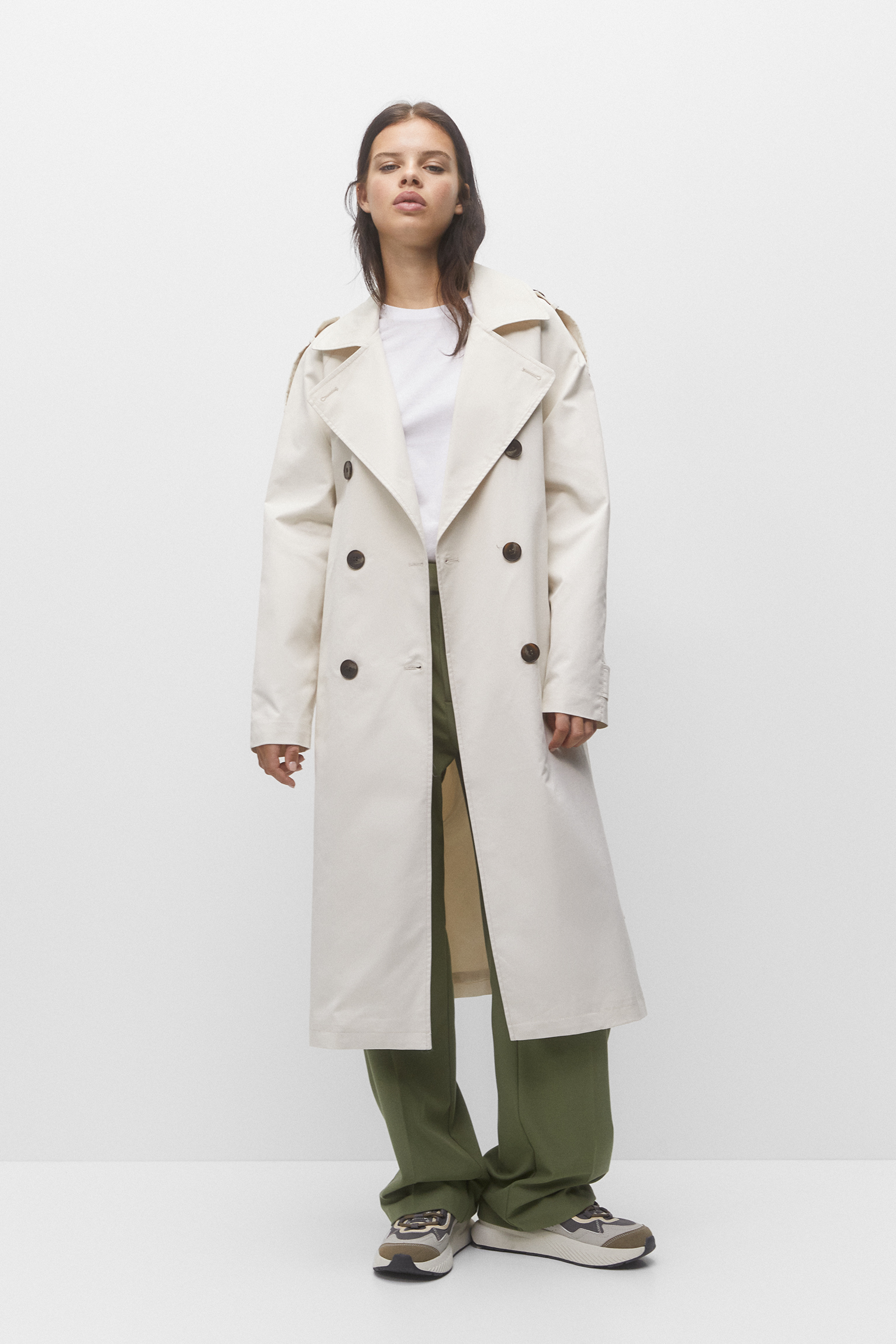 Belted trench coat - PULL&BEAR