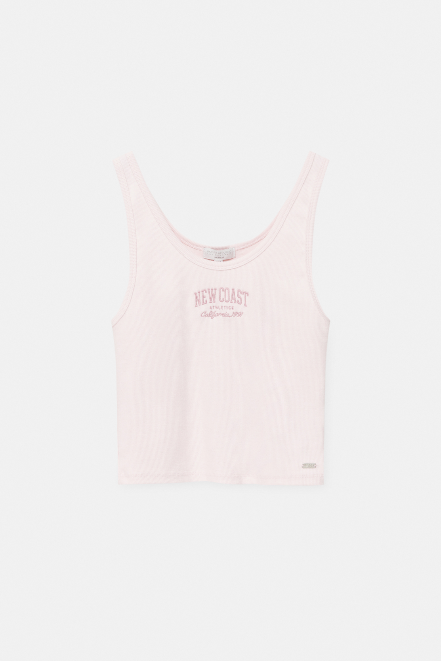 Embroidered tank top - pull&bear