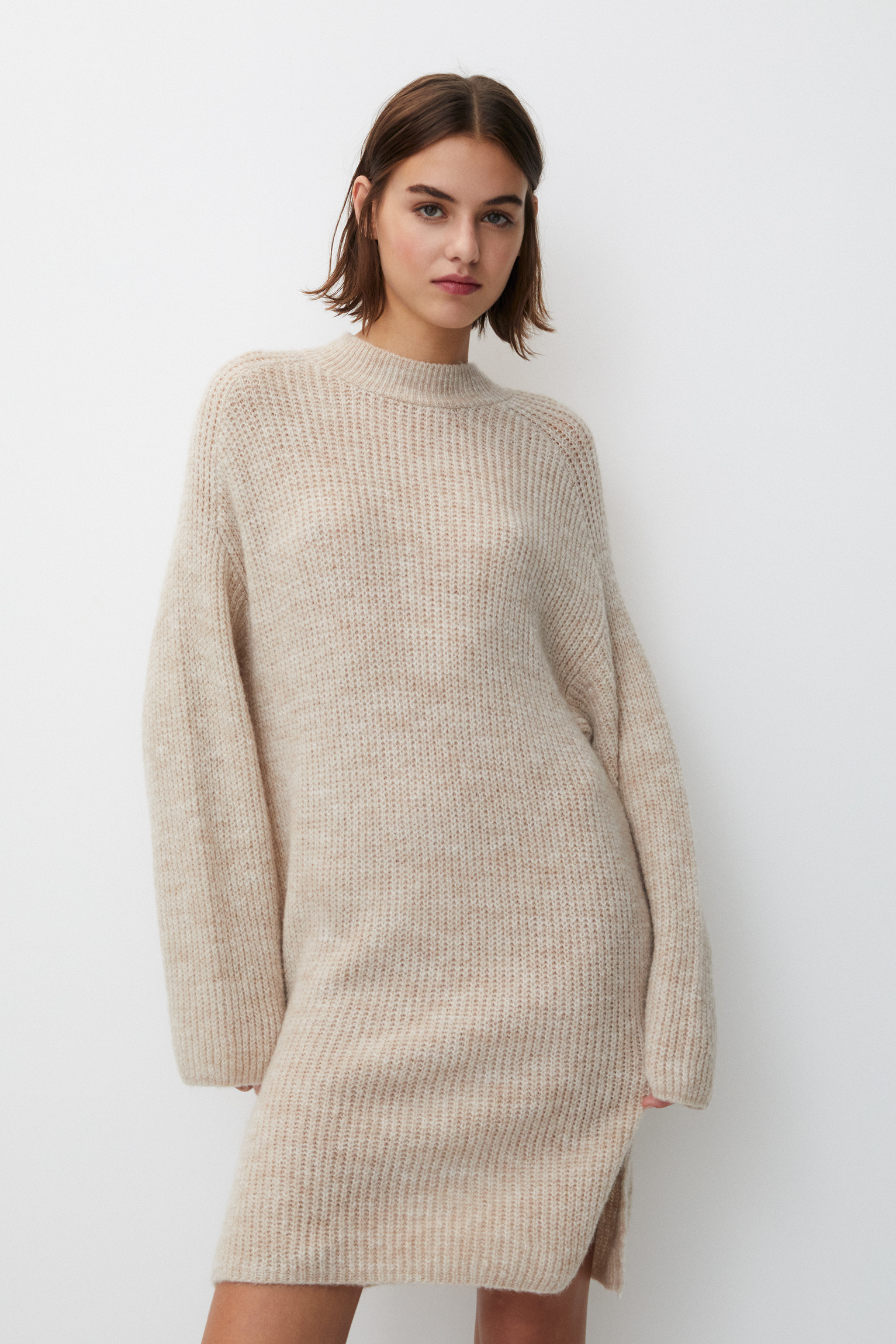 Short oversized knit dress - pull&bear