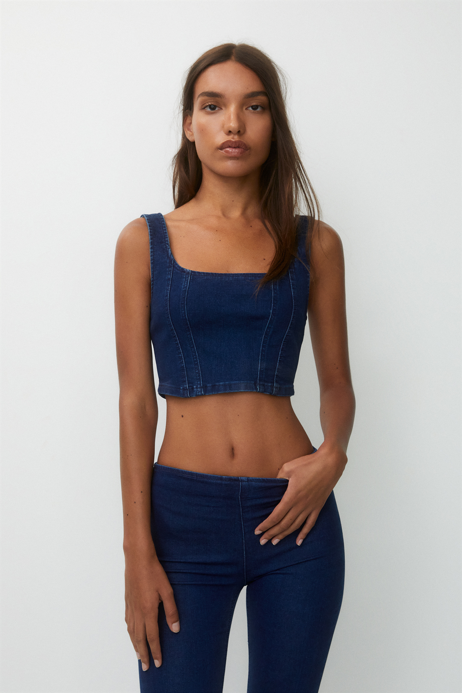 Denim corset top - pull&bear