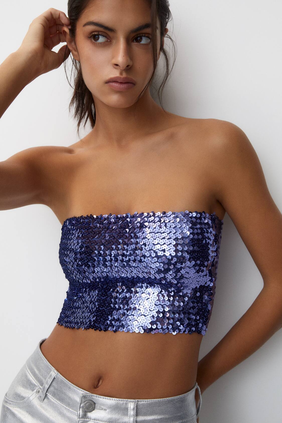 Sequin bandeau top - PULL&BEAR