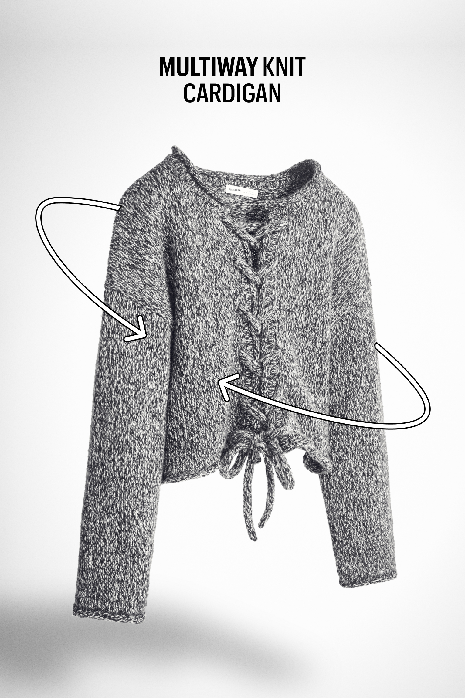 Multiway lace-up twisted knit cardigan - pull&bear