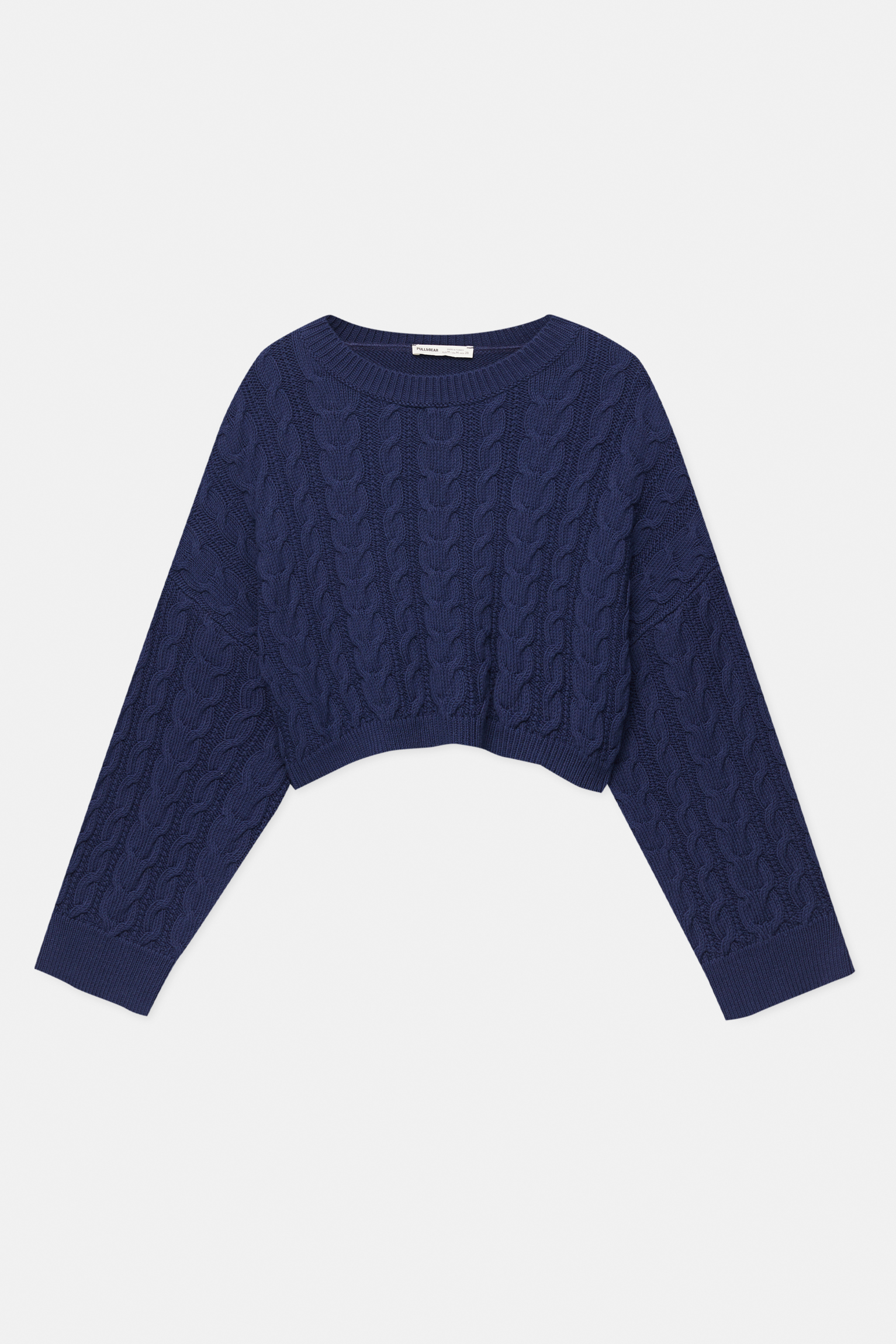 Short cable-knit sweater - pull&bear
