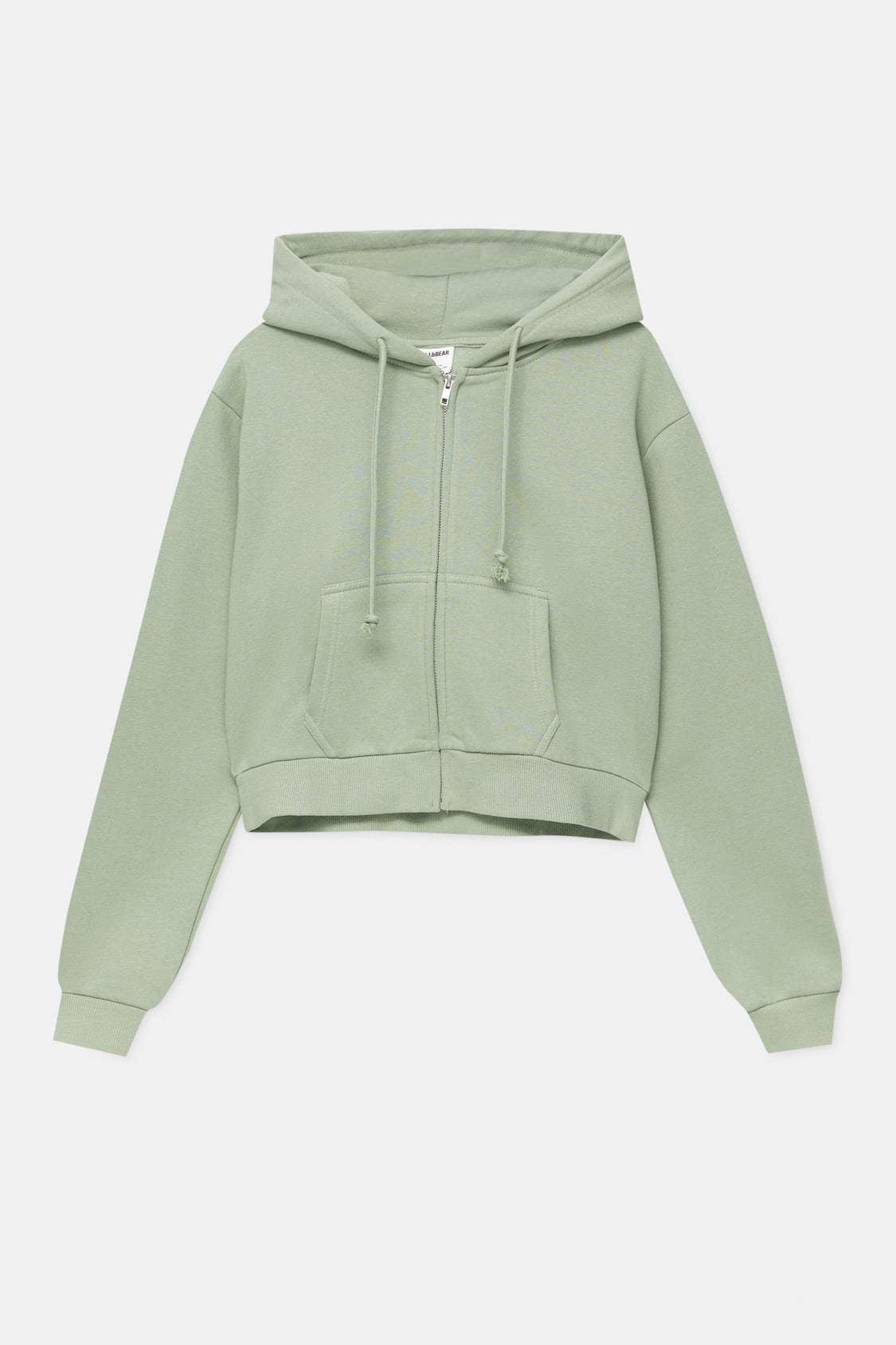 Cropped zip-up hoodie - pull&bear