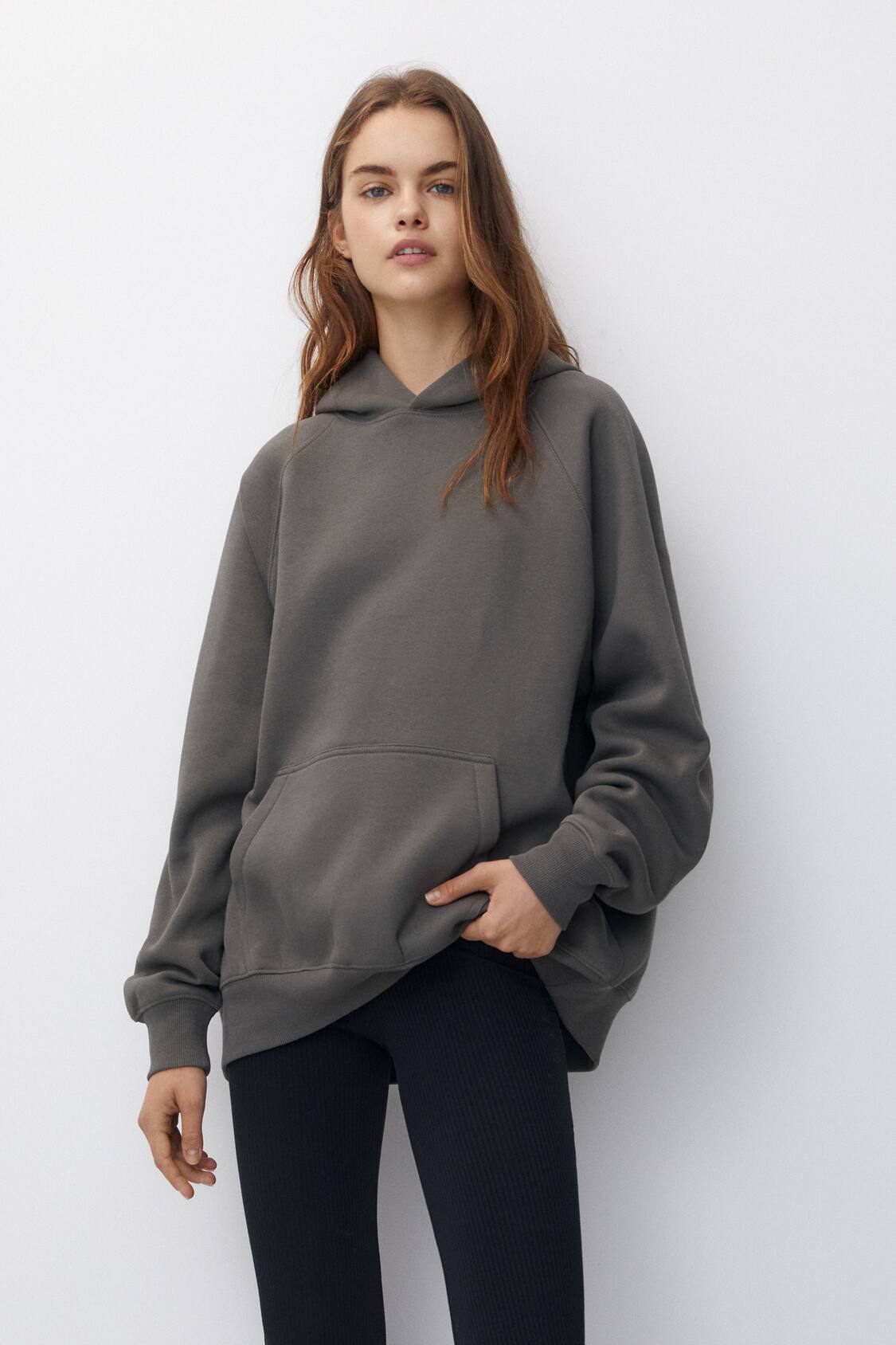 Pull&Bear 'NYC' varsity oversized sweatshirt in black