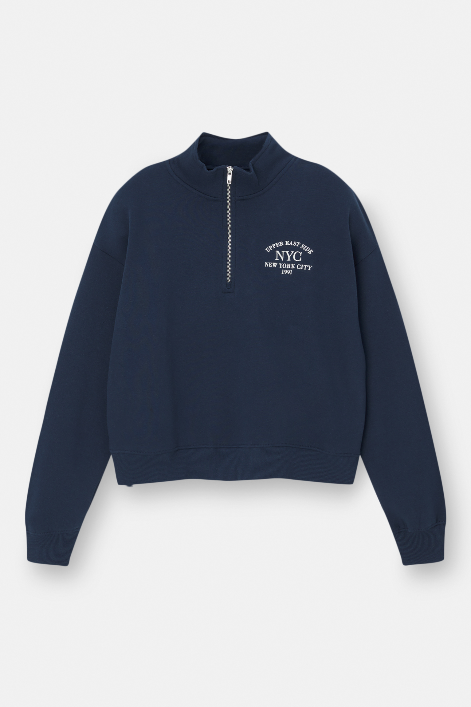 Sweatshirt with half zip - pull&bear