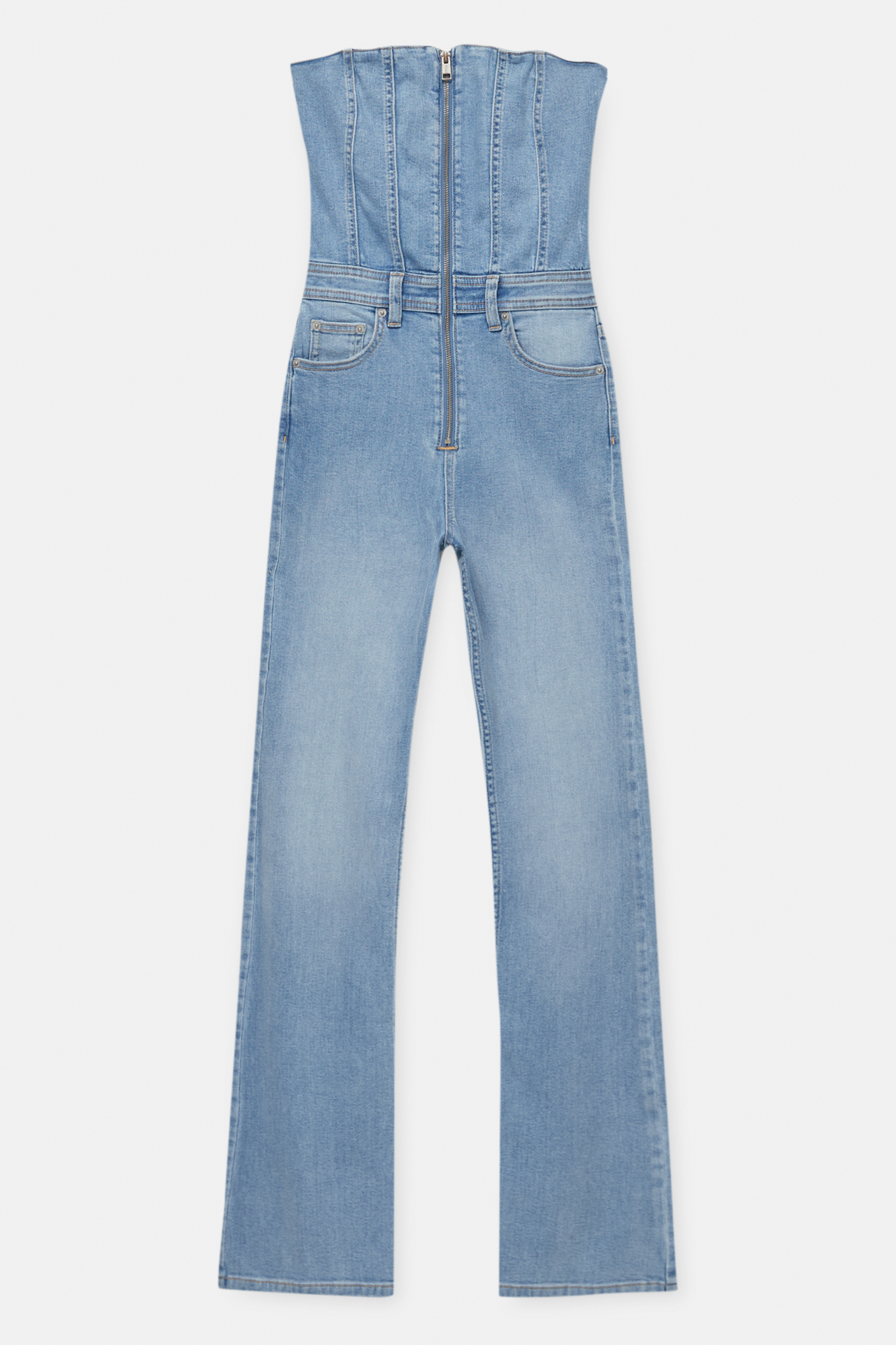 Denim corset jumpsuit - pull&bear