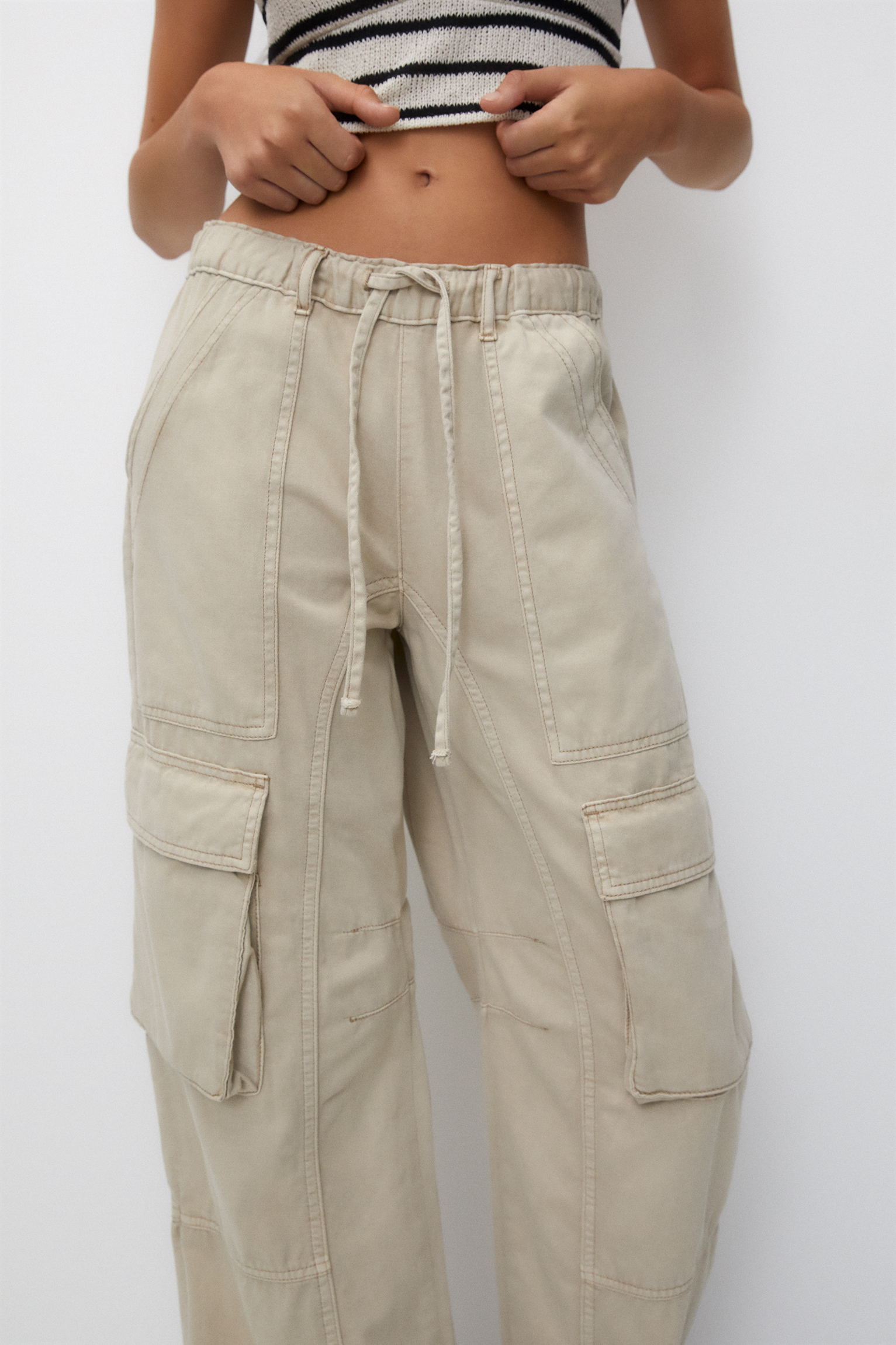 Cargo pants with adjustable cuffs - pull&bear
