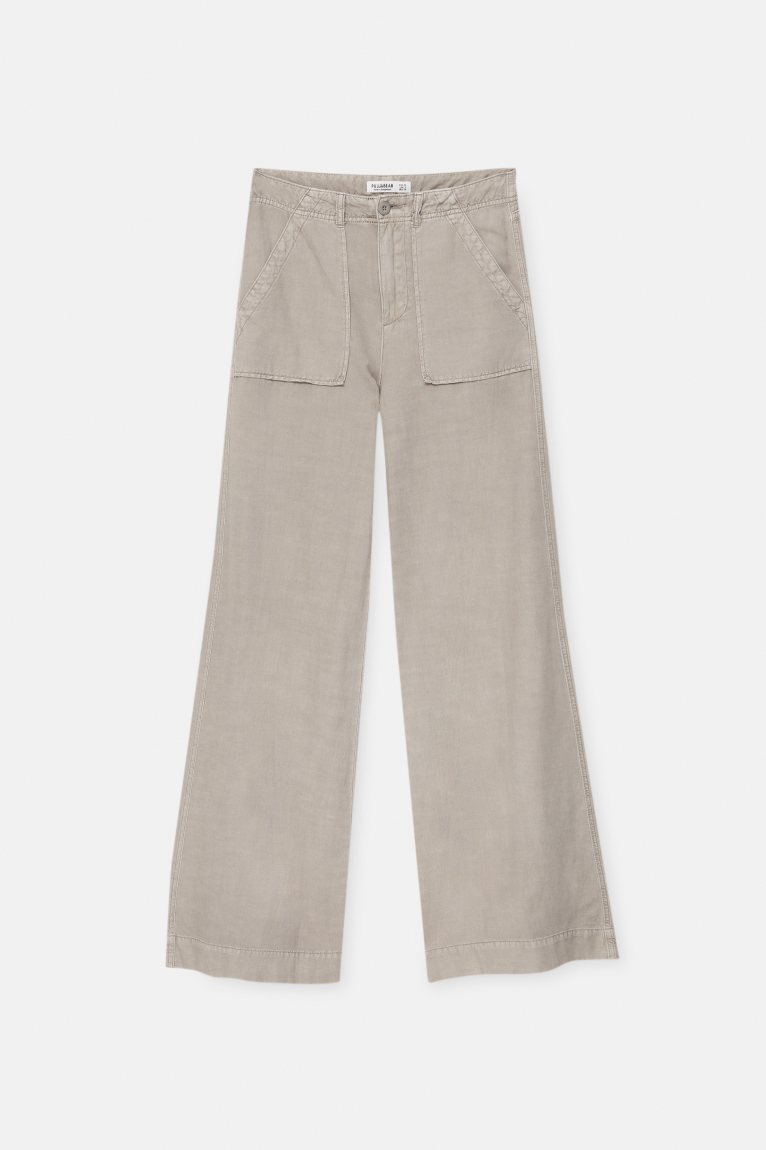 Rustic wide-leg pants with pockets - pull&bear
