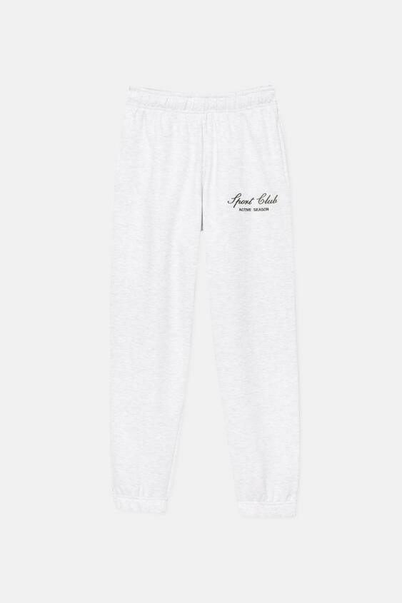 PLT Grey Embroidered Joggers