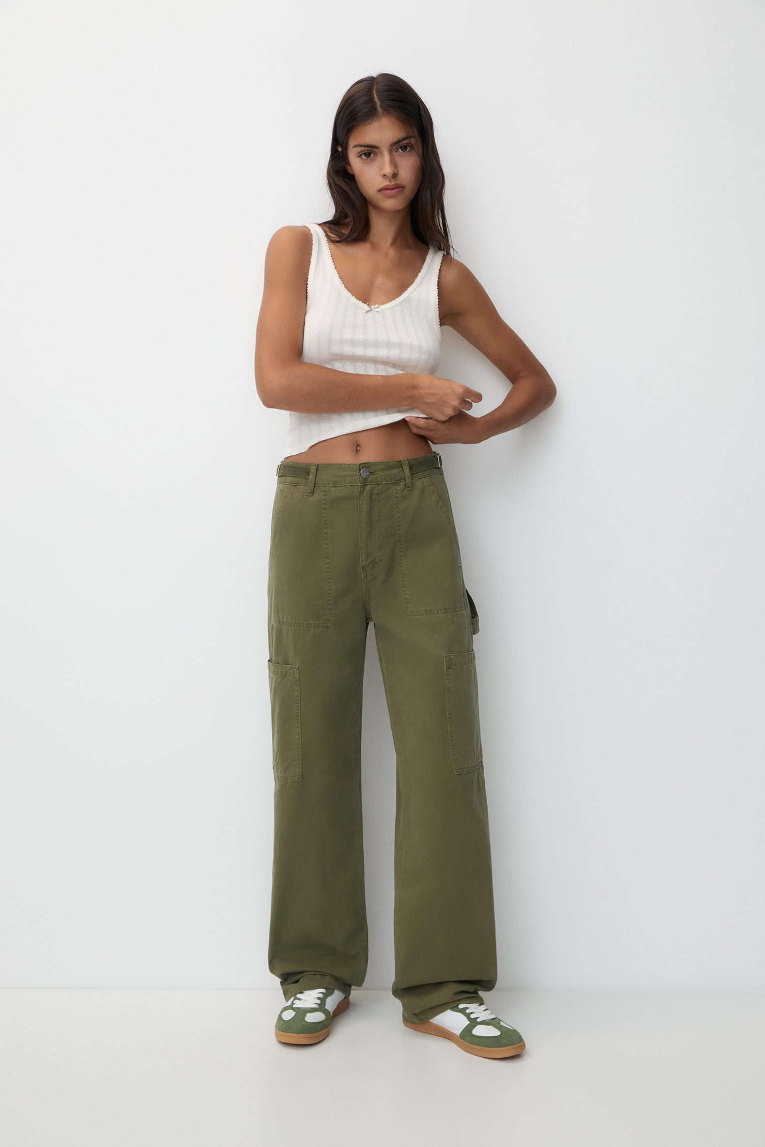 Custom Women Camouflage Cargo Pants Multiple Pockets Fashion Green High  Waist Wide Leg Pants  China Wmens Pants and Wmens Trousers price   MadeinChinacom