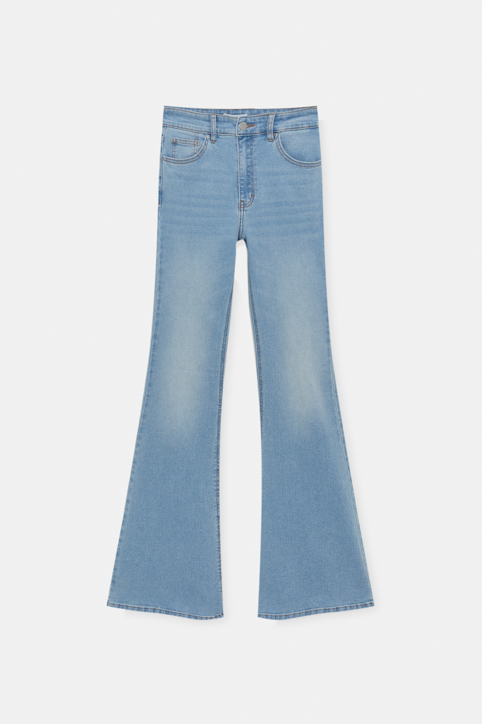 Flared high-waist jeans - PULL&BEAR