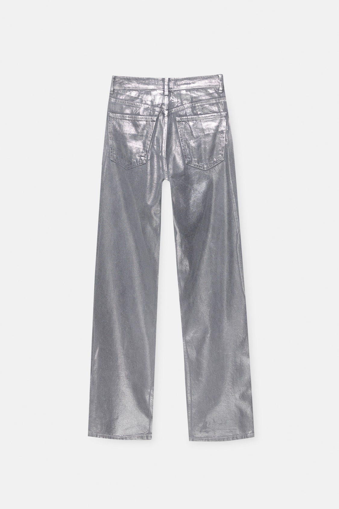 Metallic straight-leg high-waist jeans - PULL&BEAR