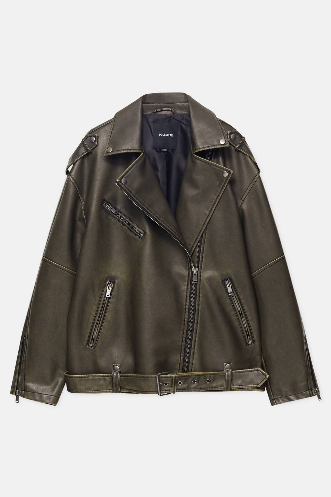 Zara - Faux Leather Jacket - Ecru - Unisex