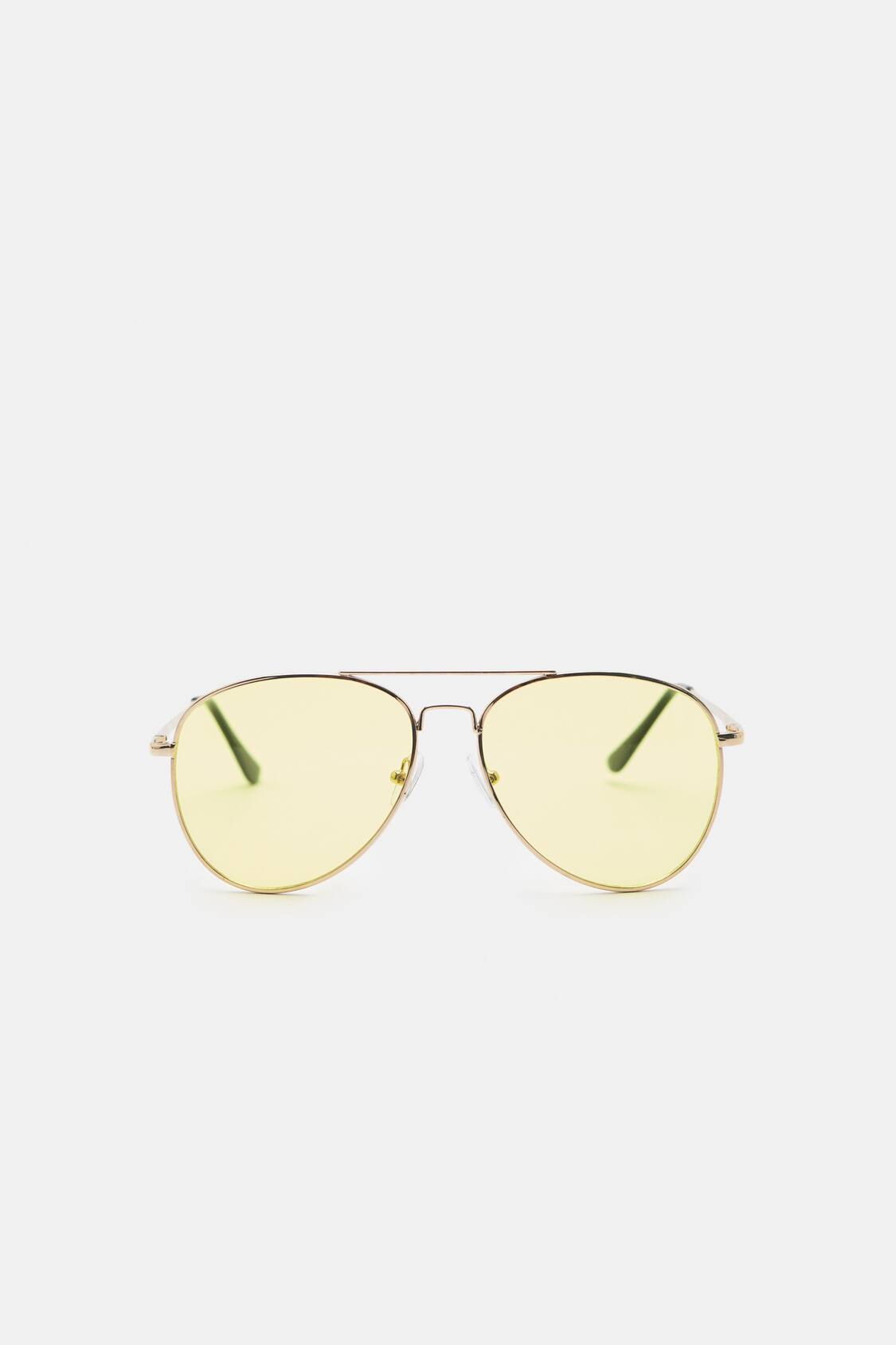 Gafas sol aviador lentes amarillas - PULL&BEAR
