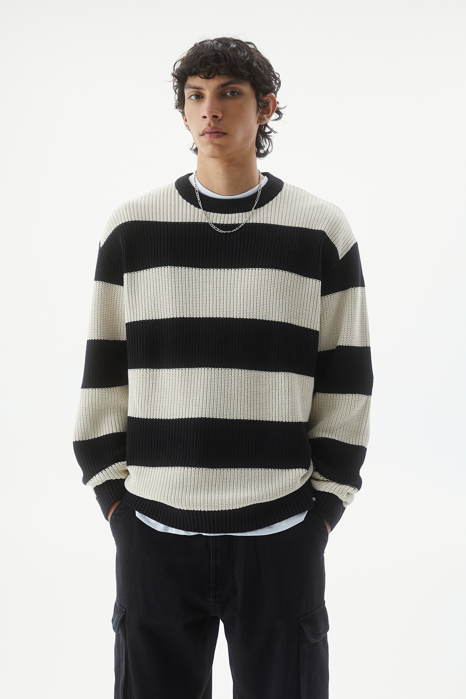 Striped knit sweater - PULLu0026BEAR