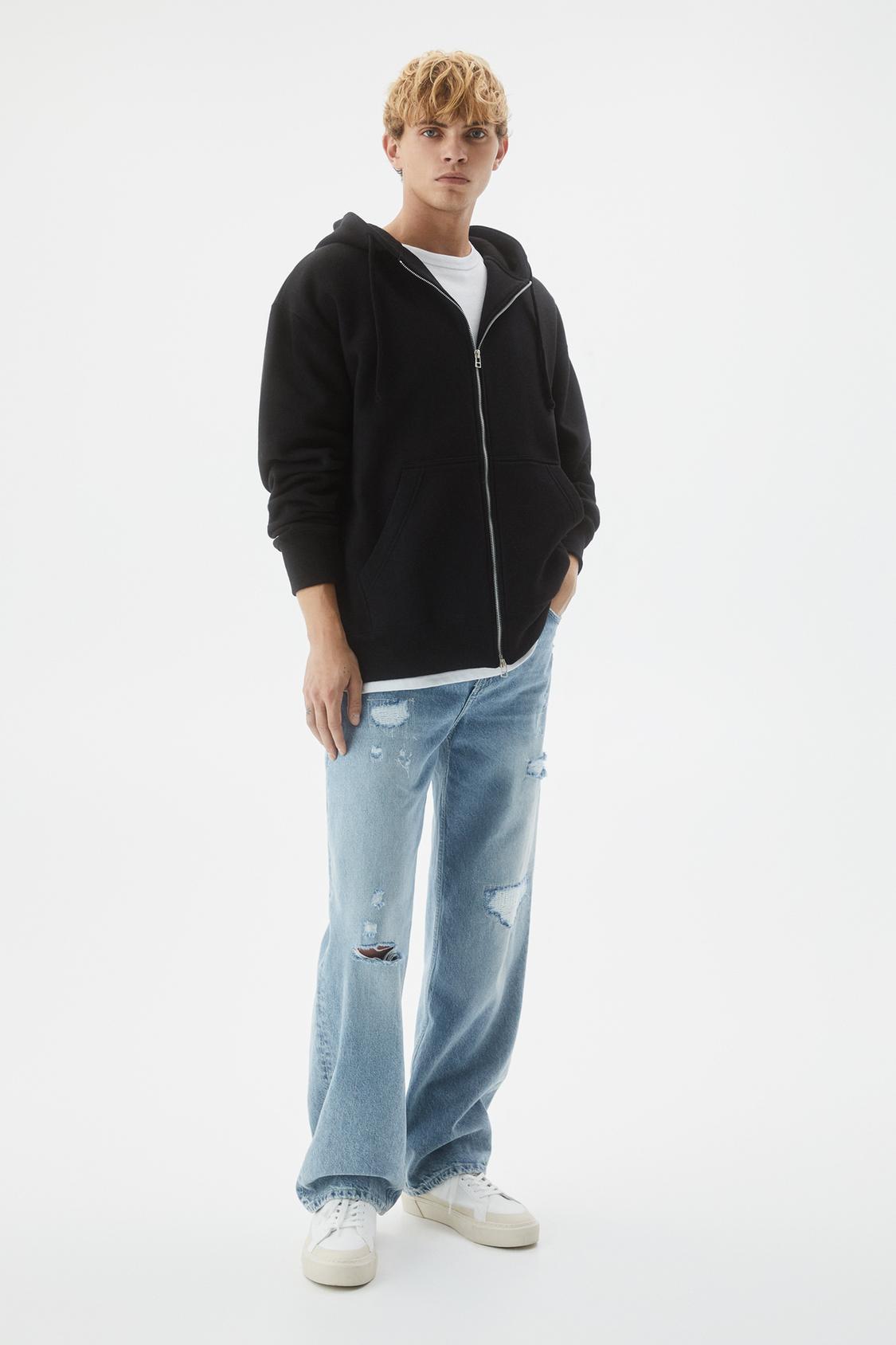 Basic zip-up hoodie - PULLu0026BEAR