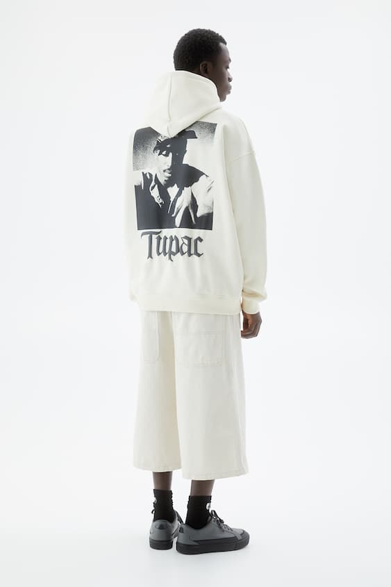 Pull&Bear Tupac T-shirt in white