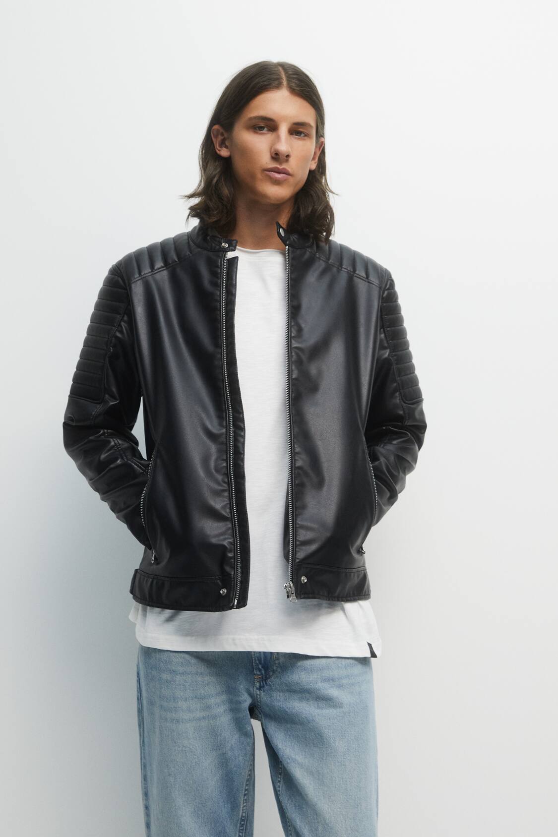 Traición más Chaleco Men's Faux Leather Jackets | Pull&Bear