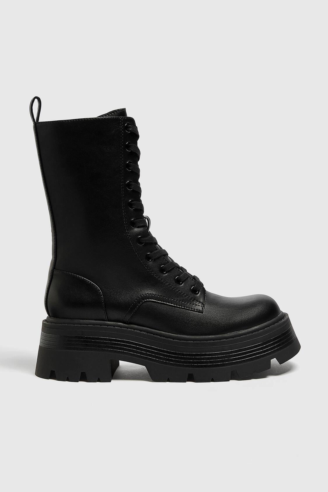 Lace-up platform ankle boots - PULL&BEAR