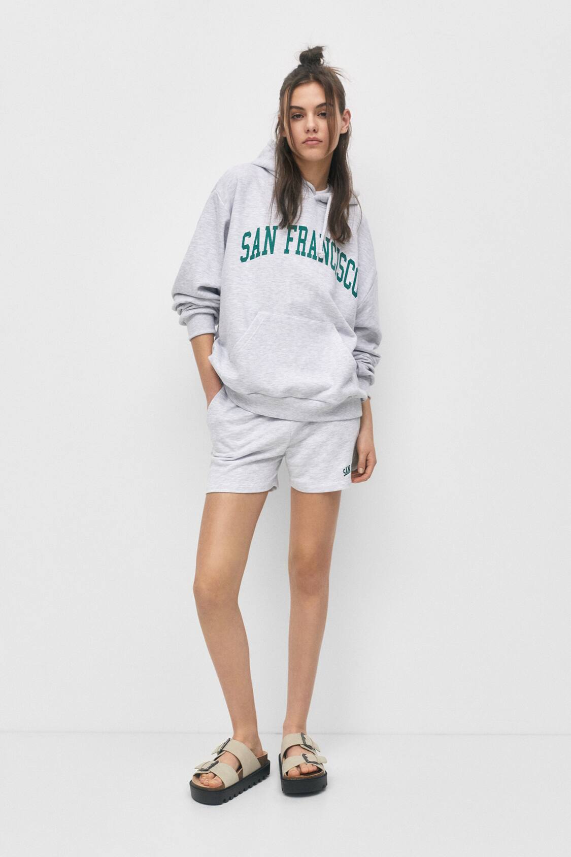 Grey San Francisco varsity hoodie - PULL&BEAR