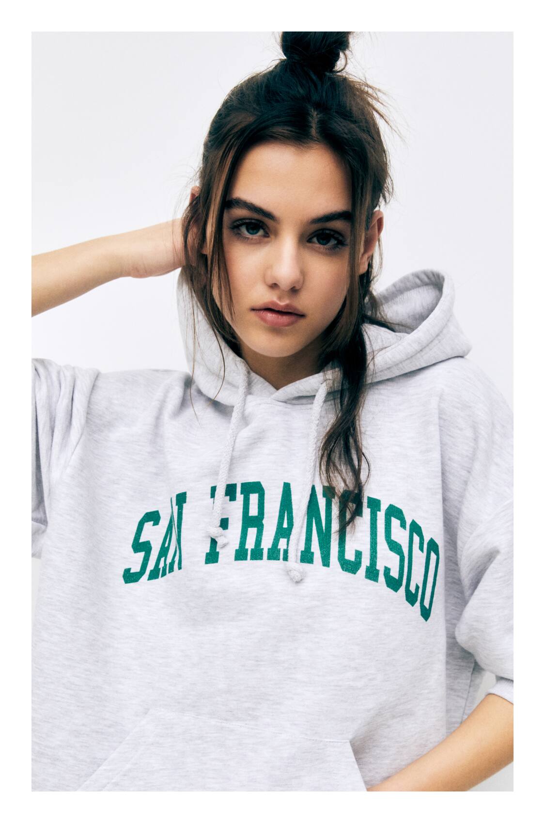 Grey San Francisco varsity hoodie - PULL&BEAR